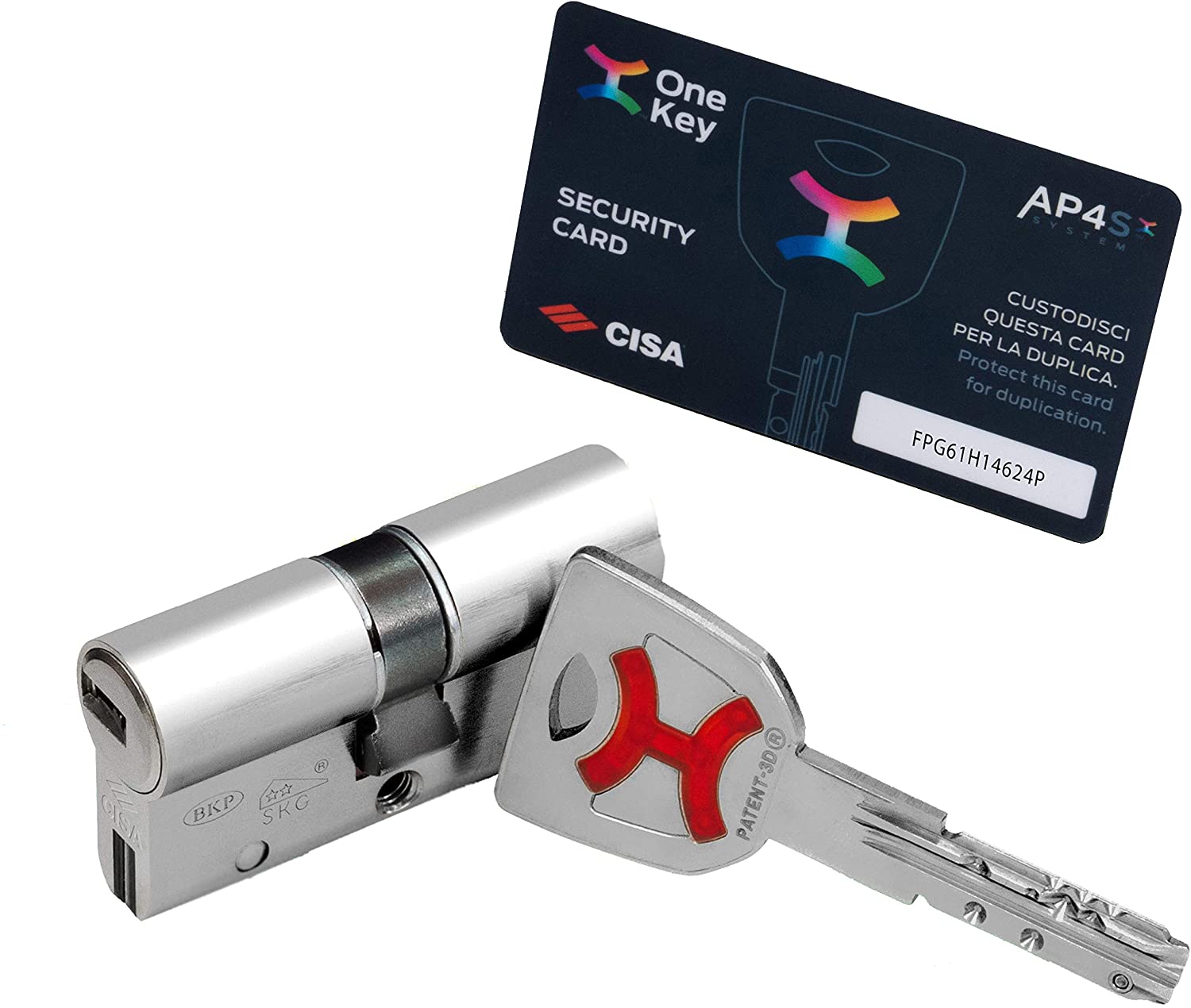 CISA AP4S Κύλινδρος υψηλής ασφάλειας με ελεγχόμενη αντιγραφή κλειδιού, 3 κλειδιά, Νικελέ 30-50mm 