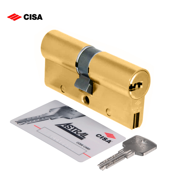 CISA ASTRAL-S Κύλινδρος (αφαλός) υπερασφαλείας, άθραυστος με 5 κλειδιά, Χρυσός (Μπρονζέ)