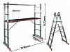 BULLE Μινι Σκαλωσιά, Αναδιπλούμενη/Επεκτεινόμενη σκάλα Αλουμινίου (2x6)