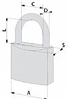 CISA Ανοξείδωτο (INOX) Λουκέτο Ναυτικού τύπου με 2 κλειδιά