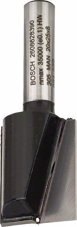 Κοπτικό Ρούτερ Φρέζα Αυλακώσεων Δίκοπη 8mm (D)20.0mm/(L)-24.6mm Σκληρομέταλλο BOSCH