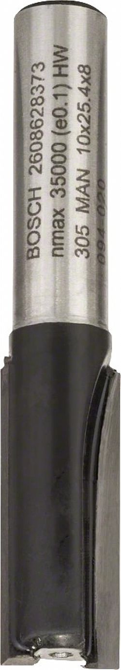 Κοπτικό Ρούτερ Μακριά Φρέζα Αυλακώσεων Δίκοπη 8mm (D)10.0mm/(L)-25.0mm Σκληρομέταλλο BOSCH