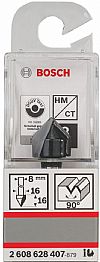 Κοπτικό Ρούτερ Φρέζα Αυλακώσεων V Δίκοπη 8mm (D)16.0mm 90μοιρών Σκληρομέταλλο BOSCH