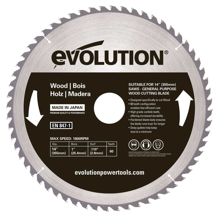 Δίσκος 355mm Ξύλου Γενικής Χρήσεως GW355TCT-60 EVOLUTION