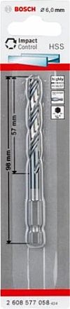 Τρυπάνι Μετάλλου HSS-G Με Εξάγωνο Στέλεχος 1/4'' 6mm BOSCH