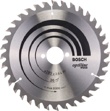 BOSCH Optiline Wood Πριονόδισκος για Δισκοπρίονα χειρός 190x30mm 36 Δόντια