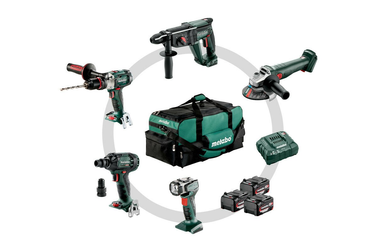 Σέτ Μπαταρίας Combo 5.1 SB 18 LTX + KH 18 LTX 24 + W 18 L 9-125 Q + SSW 18 LTX 300 BL + ULA 14.4-18 LED METABO