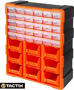 Κουτί Αποθήκευσης Πλαστικό με 30 Πλαστικά Συρτάρια Διάφανα και 9 Σκαφάκια TACTIX