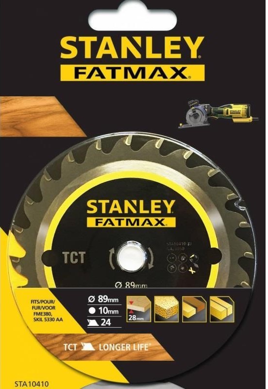 Δίσκος Kοπής Ξύλου Διαμαντέ 89mm με 24 Δόντια STANLEY