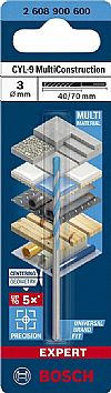 Τρυπάνι EXPERT 3mm CYL-9 MultiConstruction BOSCH