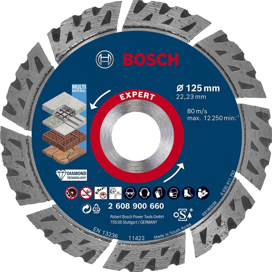 Διαμαντόδισκος Κοπής EXPERT MultiMaterial 125 x 22,23 x 2,2 x 12mm BOSCH