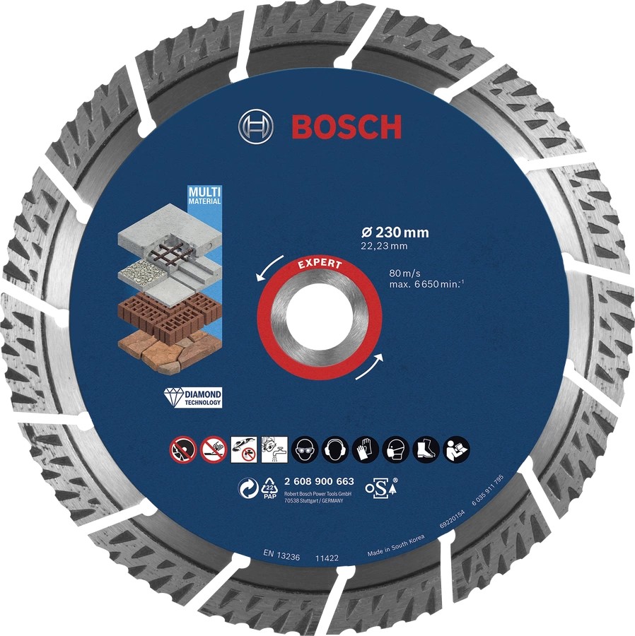 Διαμαντόδισκος Κοπής EXPERT MultiMaterial 230 x 22,23 x 2,4 x 15mm BOSCH