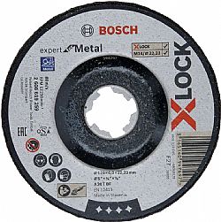 Δίσκος Tροχίσματος με Kοίλο Kέντρο X-LOCK Expert for Metal 125x6x22,23 BOSCH