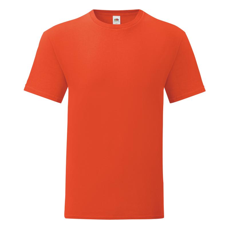 FRUIT OF THE LOOM ICONIC 150T Ανδρικό μπλουζάκι slim fit Πορτοκαλί