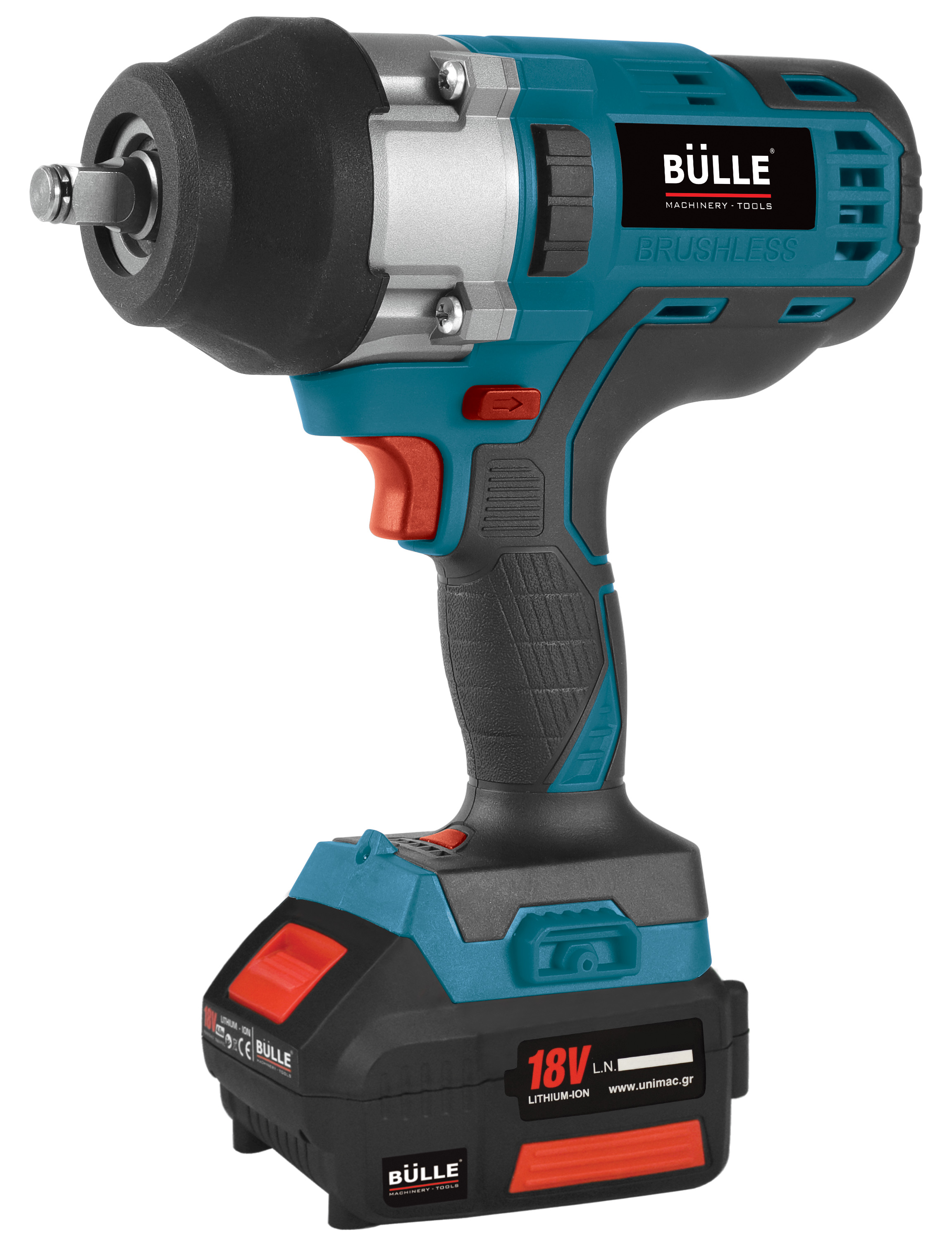 BULLE Μπουλονόκλειδο BRUSHLESS 1/2'' Μπαταρίας 18V 4,0Ah, 1000Nm 