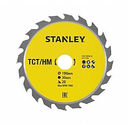 Δίσκος Ξύλου Διαμαντέ 190mm Χ 30mm X 20Δ STANLEY