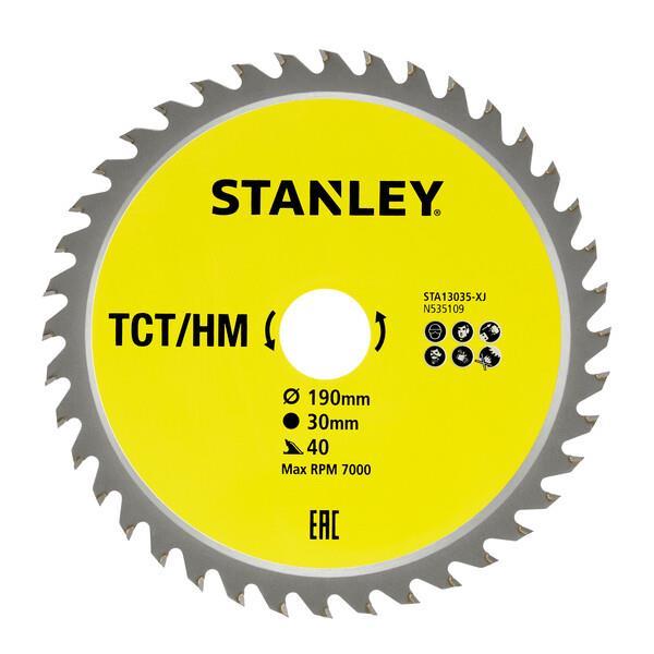 Δίσκος Ξύλου Διαμαντέ 190mm Χ 30mm X 40Δ STANLEY