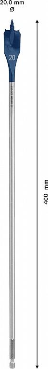 Φρεζοτρύπανο Ξύλου 20mm X 400mm EXPERT Self Cut Speed BOSCH