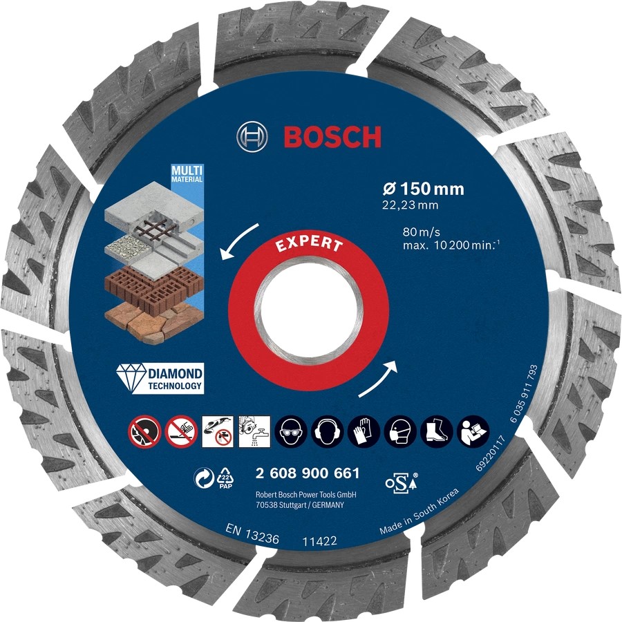 Διαμαντόδισκος Κοπής EXPERT MultiMaterial 150 x 22,23 x 2,4 x 12mm BOSCH