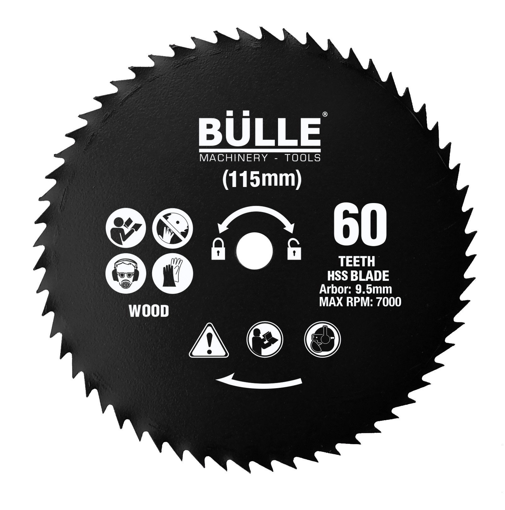 Δίσκος κοπής Ξύλου 115mm X 9,5mm 60Δ. BULLE