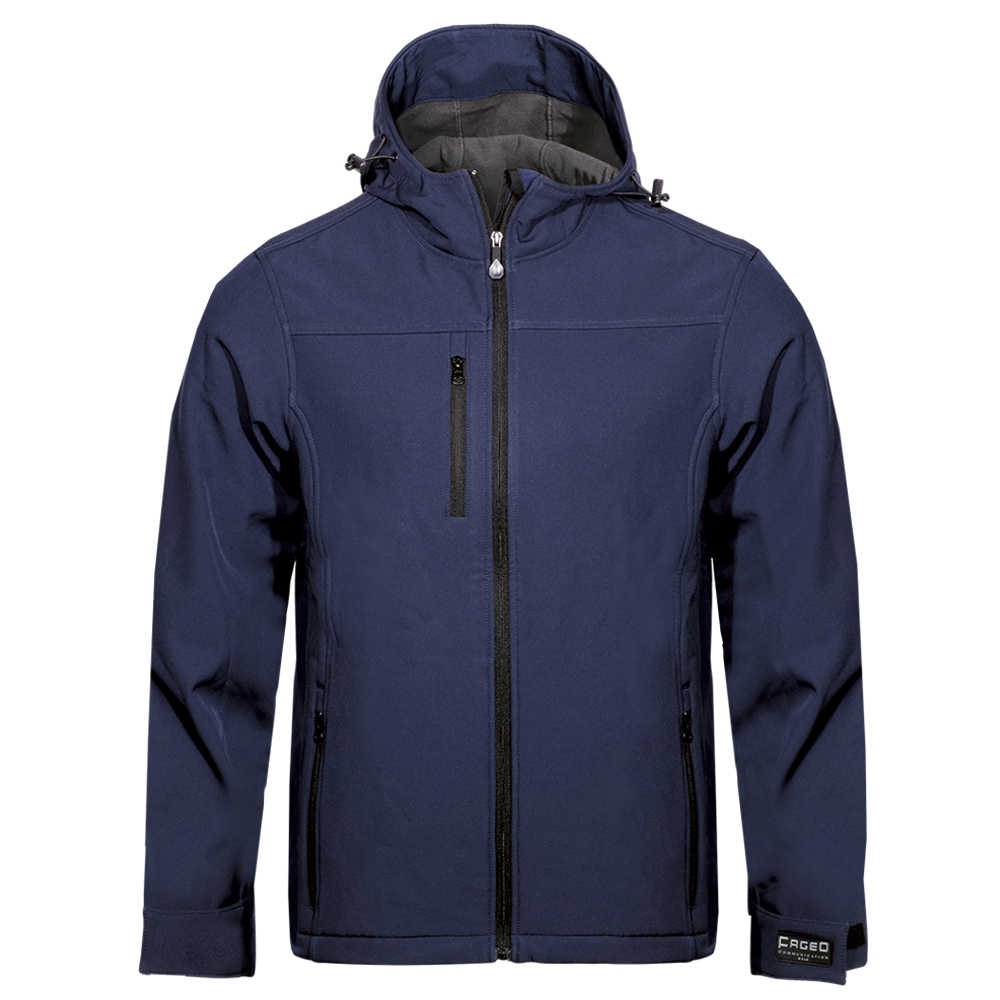 FAGEO Μπουφάν Softshell, Navy Blue με 3 τσέπες/φερμουάρ και κουκούλα σειρά 523