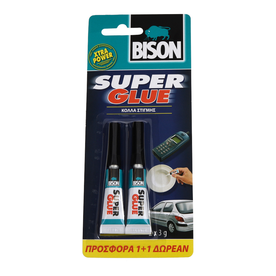 BISON Κόλλα Στιγμής Super Glue Liquid 2x3gr 