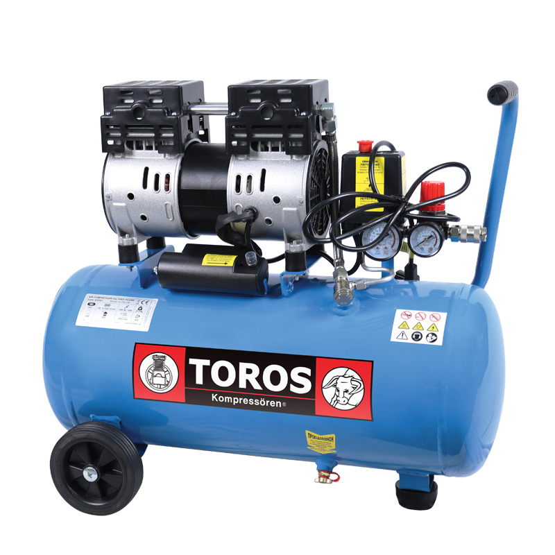 TOROS Αεροσυμπιεστής OILFREE Χαμηλού θορύβου (Silent) 24lt/1,0Hp
