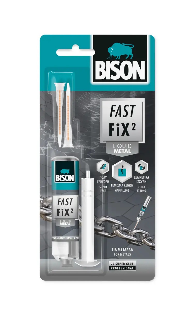 BISON Fast Fix² Liquid Metal Υγρή κόλλα μετάλλων 2 συστατικών 10gr
