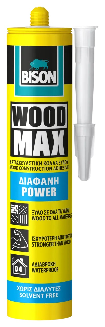 BISON Wood Max Transparent Power Ξυλόκολλα Διάφανη 320gr
