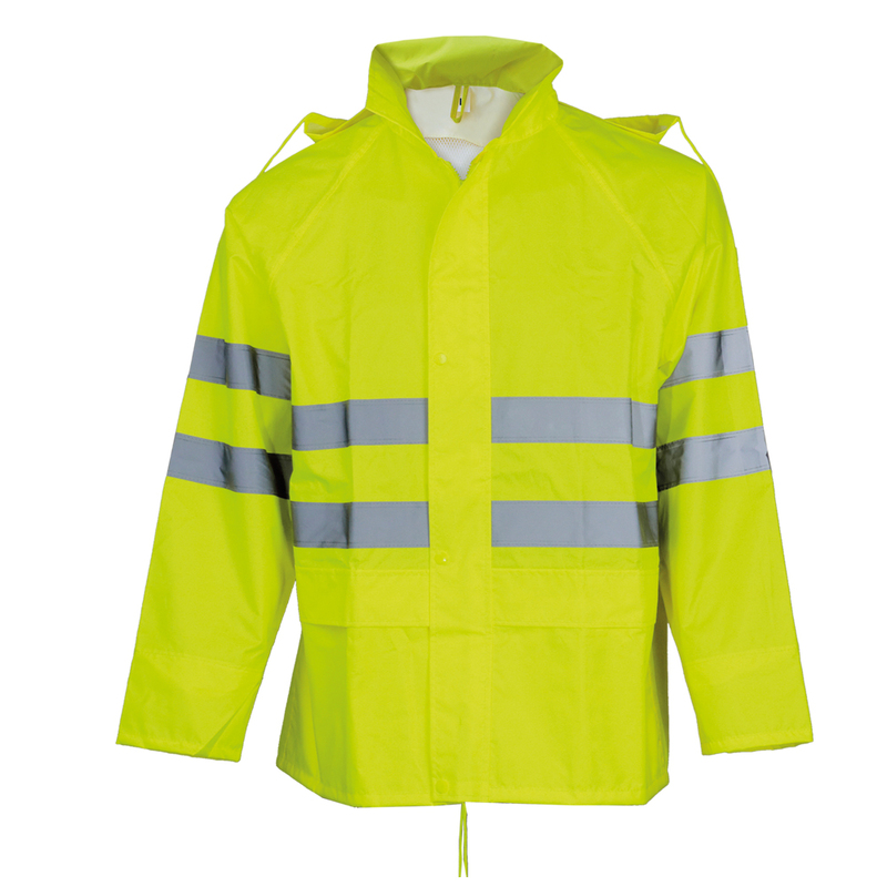 FAGEO Αδιάβροχο σακάκι υψηλής ευκρίνειας με ανακλαστικές ταινίες, Kίτρινο Φωσφοριζέ σειρά 003RT FAGEO Αδιάβροχο σακάκι υψηλής ευκρίνειας με ανακλαστικές ταινίες, Kίτρινο Φωσφοριζέ σειρά 003RT