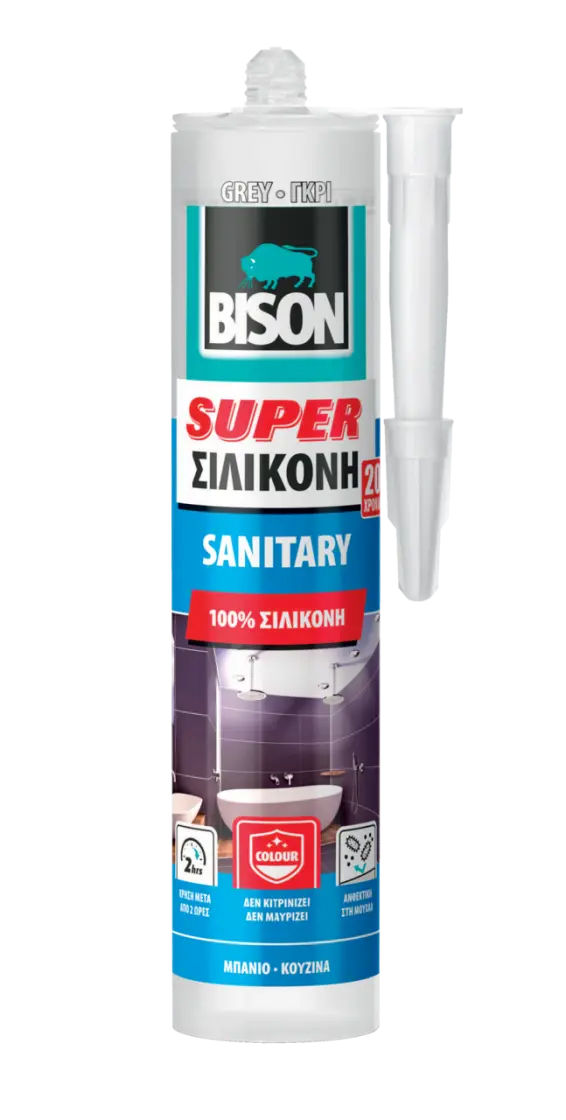BISON Super Αντιμουχλική Σιλικόνη (Μπάνιο) Γκρι 280ml