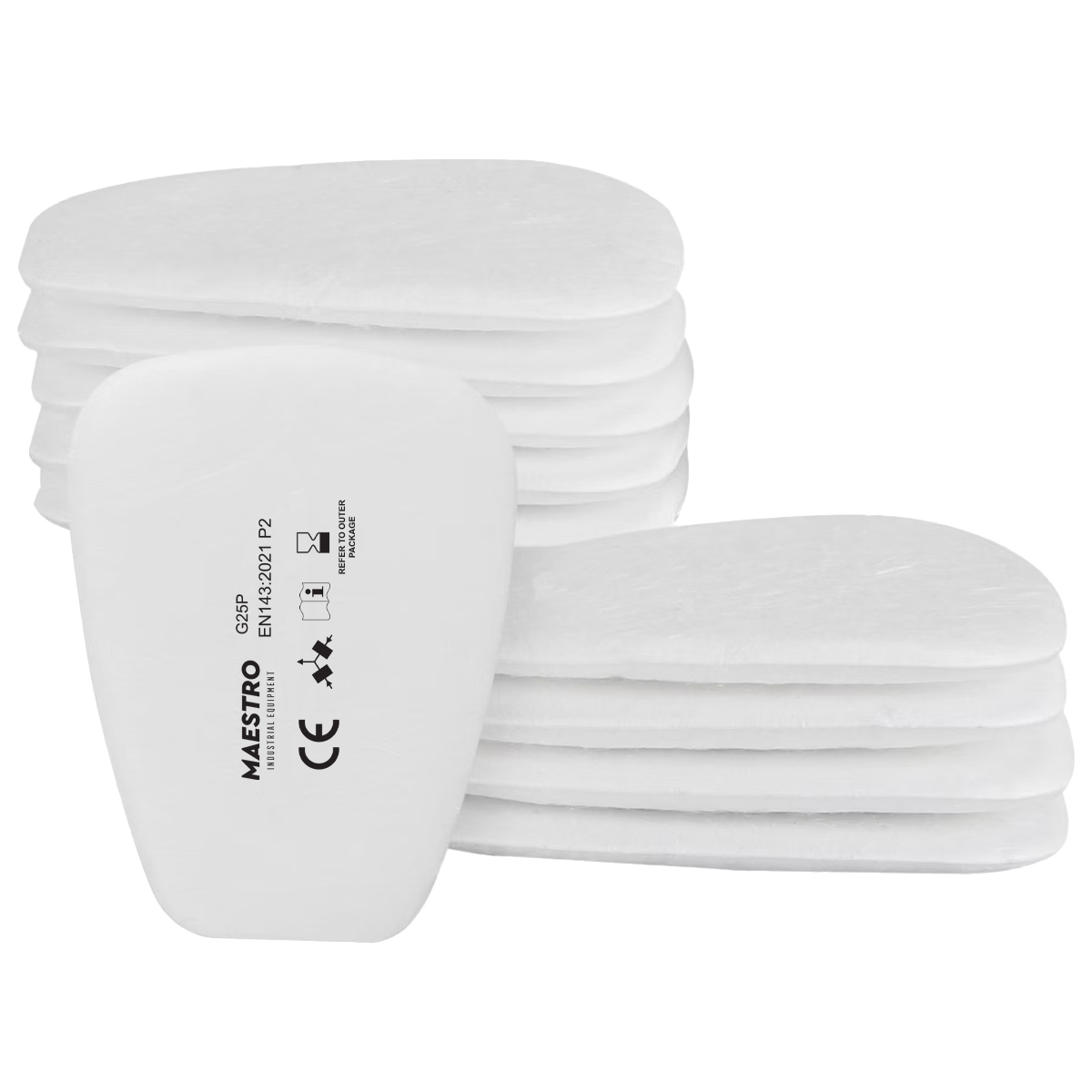 FINERGO G25P Προφίλτρα Μάσκας Ενεργού ʼνθρακα 10τμχ