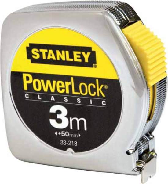 Μέτρο 3m Powerlock Mεταλ.Κέλυφος 0-33-218 STANLEY