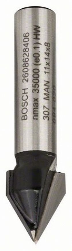 Κοπτικό Ρούτερ Φρέζα Αυλακώσεων V Δίκοπη 8mm (D)11.0mm 60μοιρών Σκληρομέταλλο BOSCH