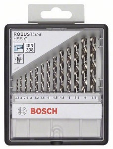 Σετ τρυπανιών (1.5-6.5mm) μετάλλου HSS-G Robust Line, 135° 13 τεμ. BOSCH